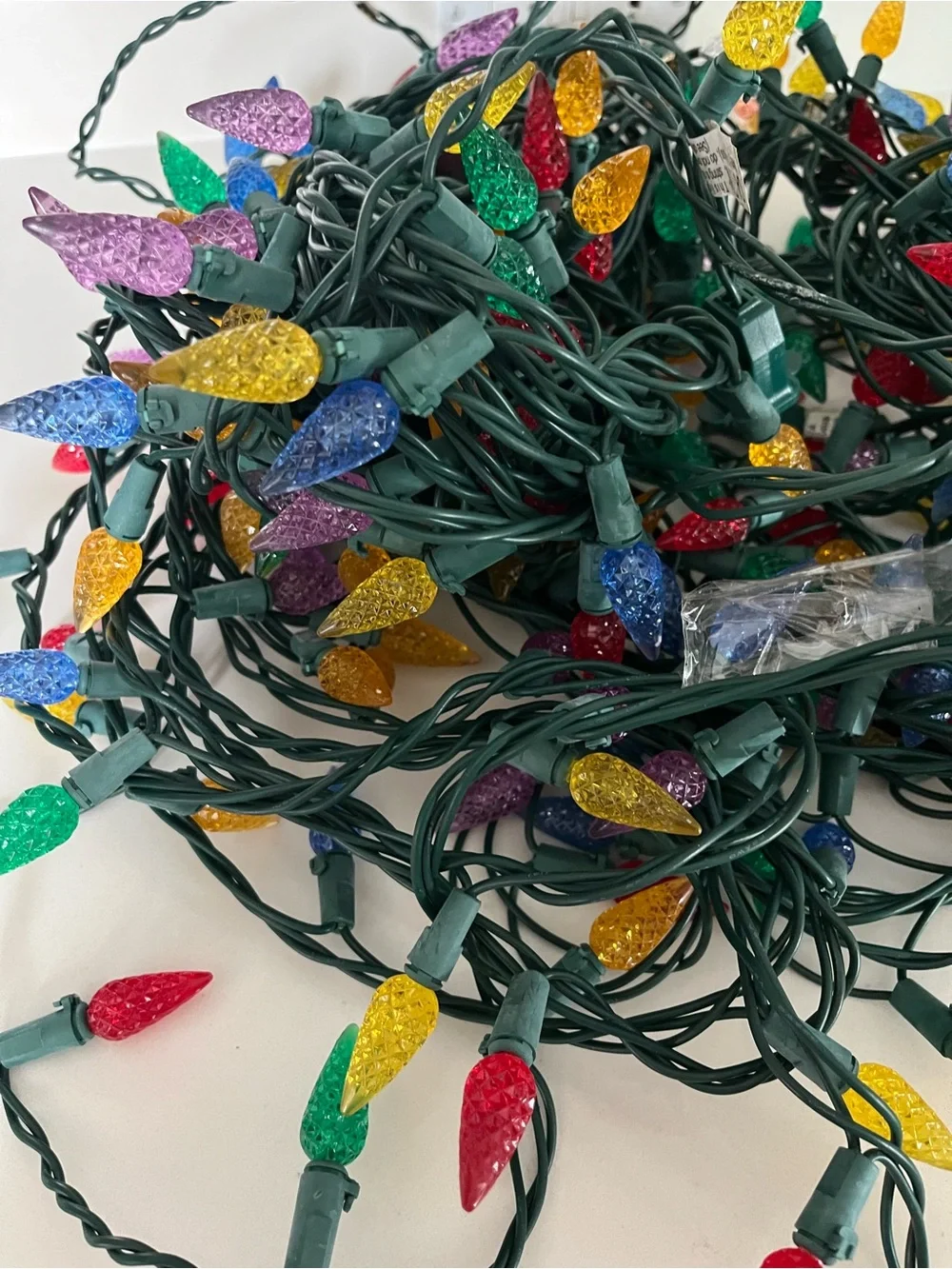 Multicolor C6 LED Party String Lights - Green Wire - 5 x 22 feet long
